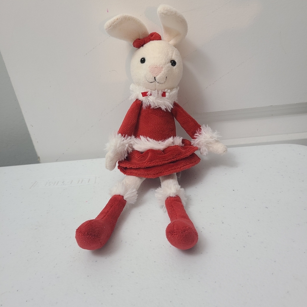 Jellycat Christmas Bitsy Bunny Rabbit Plush Stuffed Animal Toy